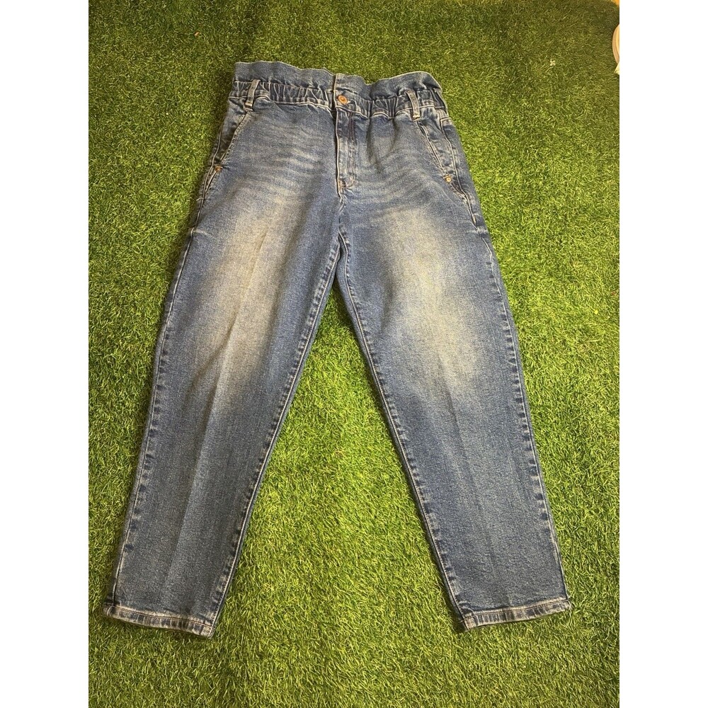 American Rag Jeans Womens 11/30 Paperbag Waist Tapered Mom Jeans Medium Wash